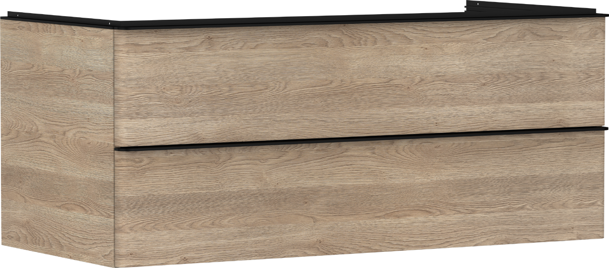 Mueble de baño roble natural 1180/550 con 2 cajones para consolas con bol