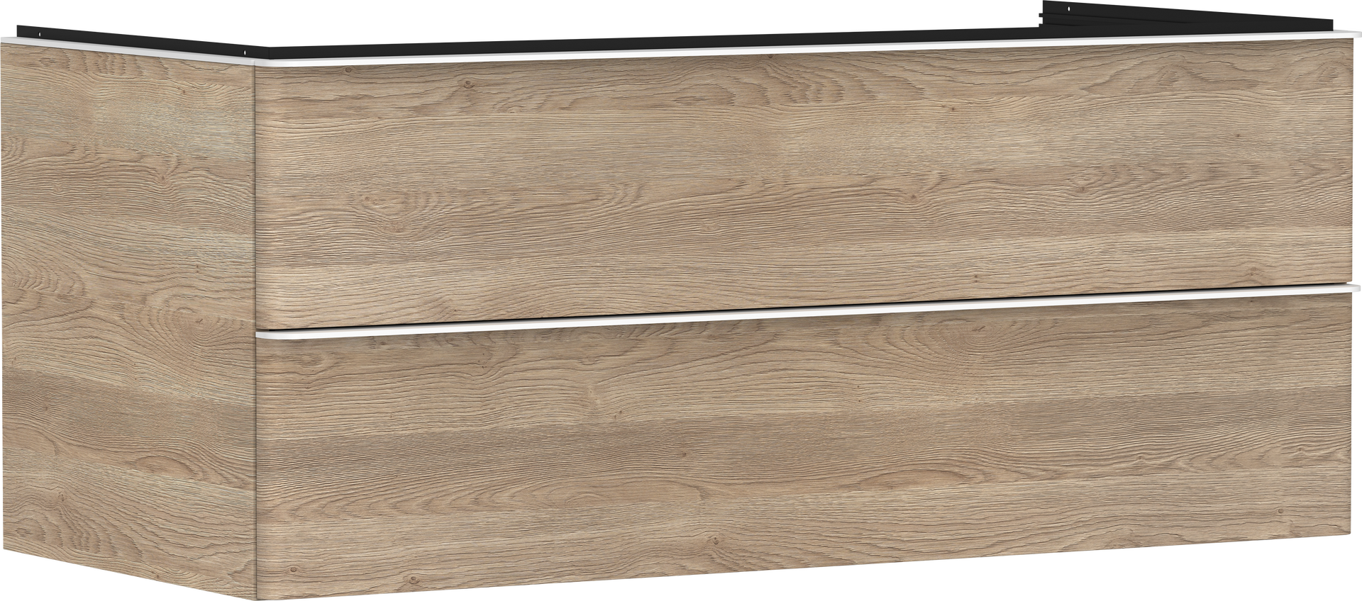 Vanity unit Natural Oak 1180/550 with 2 drawers for console with cutout middle