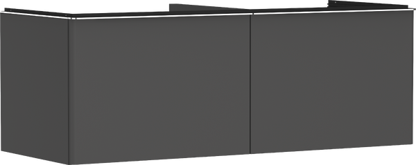 Meuble bas 1360/550 pourLavabo à poser Xelu Q avec 2 tiroirs, caisson Gris mat