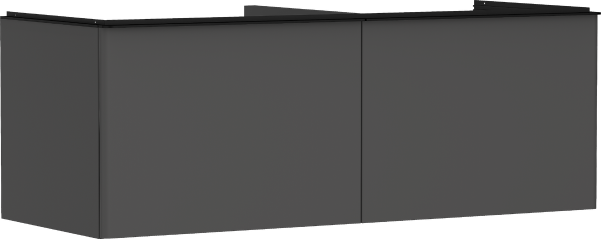 Vanity unit Diamond Matt Grey 1360/550 with 2 drawers for console with cutout middle