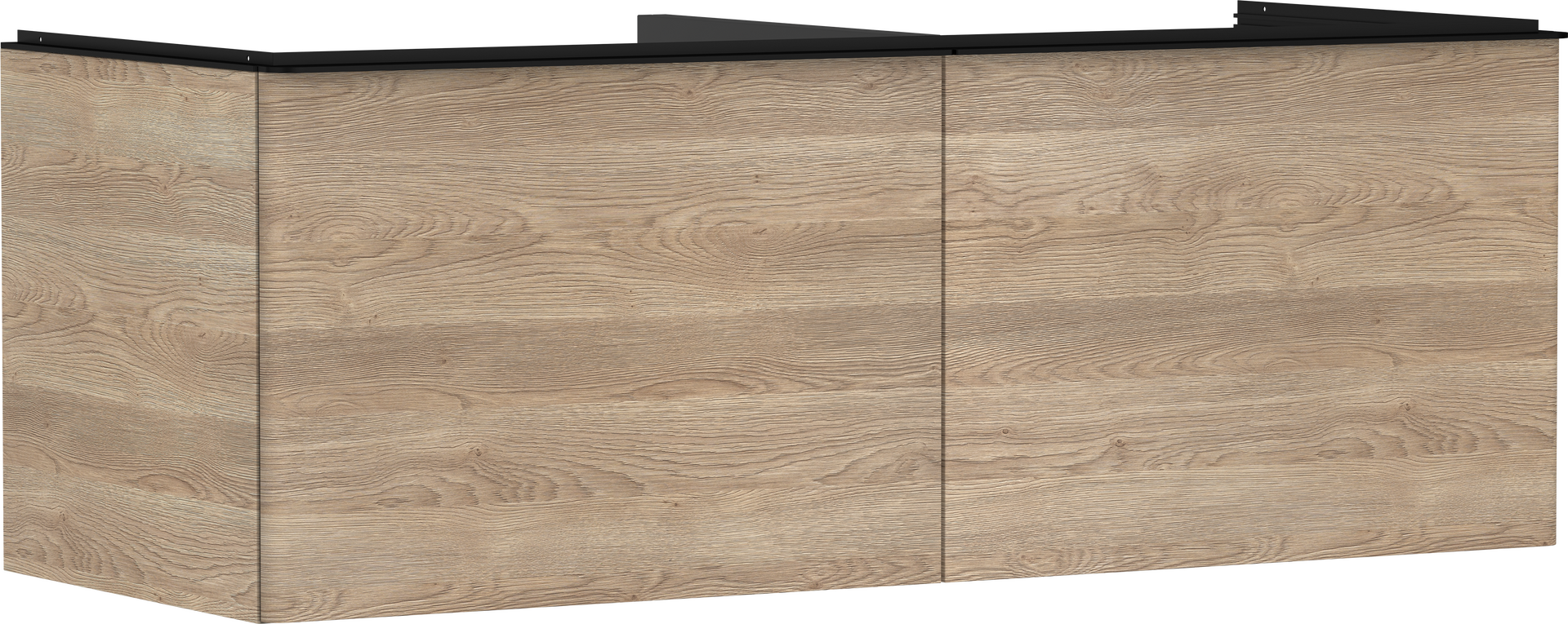 badmeubel Natural Oak 1360/550 met 2 lades voor consoles met inbouwwastafel geslepen