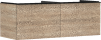 Base sottolavabo con 2 cassetti Rovere Naturale 1360/550 per top con foro centrale