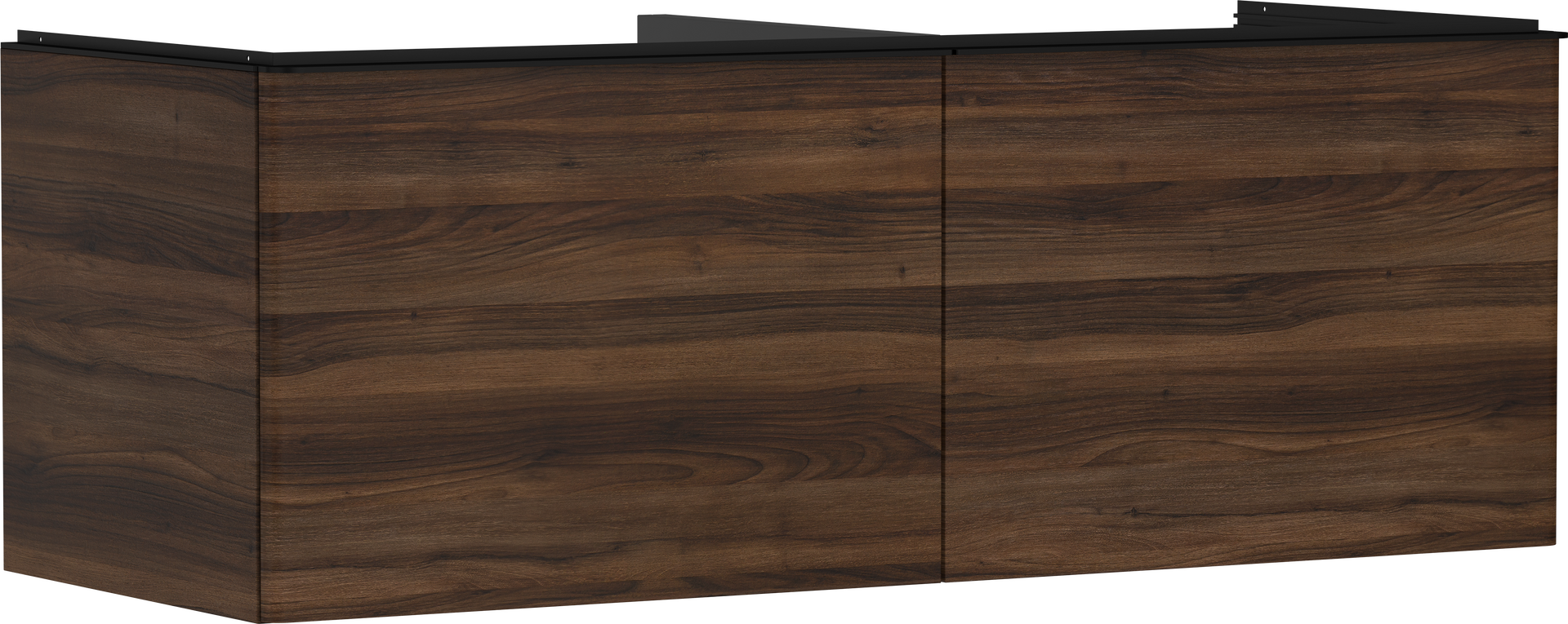 Vaskeskab mørk valnød 1360/550 med 2 skuffer til bordplade