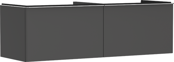 Meuble bas 1560/550 pour lavabo à poser Xelu Q avec 2 tiroirs, caisson Gris mat