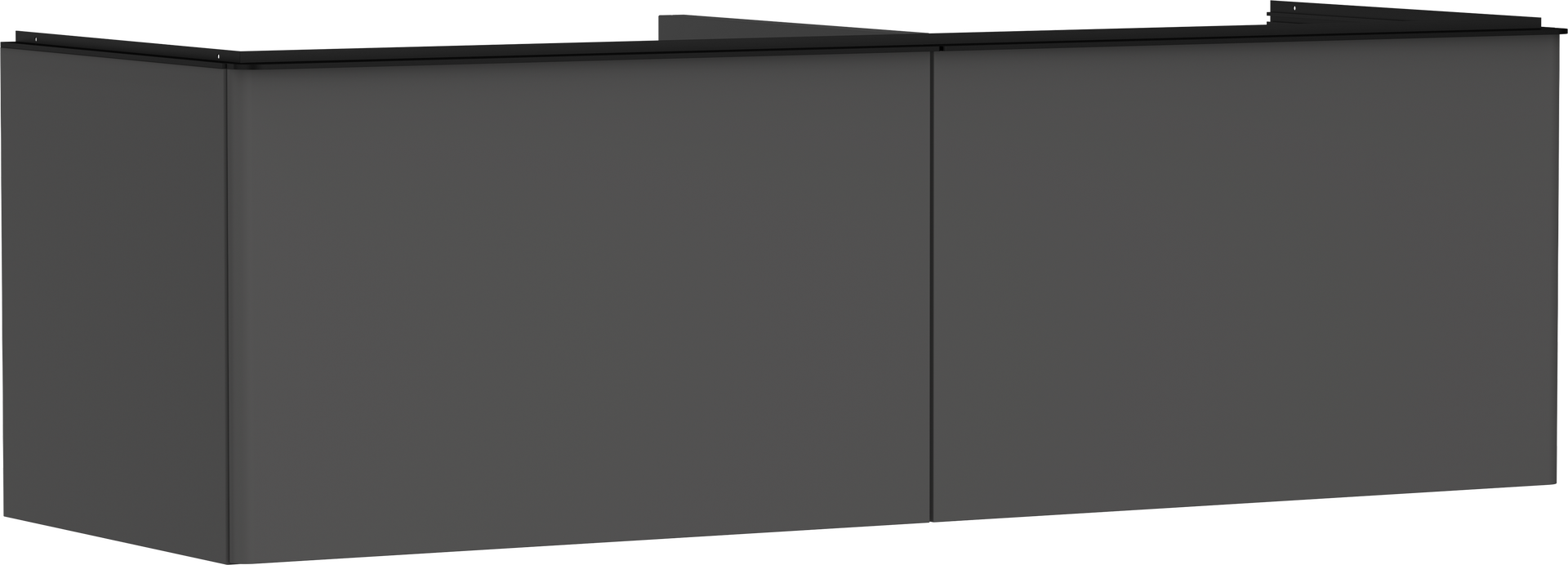 Base sottolavabo con 2 cassetti Grigio Opaco 1560/550 per top con foro centrale