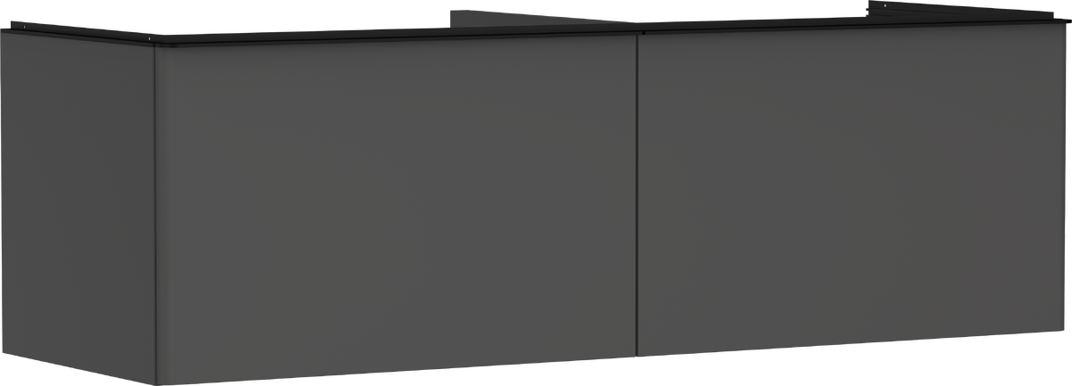 Waschtischunterschrank Diamantgrau Matt 1560/550 mit 2 Schubkästen für Konsole mit Ausschnitt mittig
