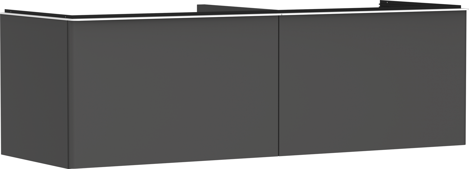 Base sottolavabo con 2 cassetti Grigio Opaco 1560/550 per top con foro centrale