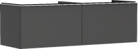 Wastafelonderkast Diamond Matt Grey 1560/550 met 2 laden voor consoles met uitsparing in het midden