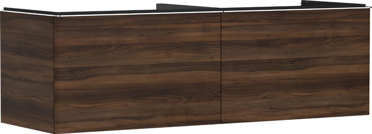 Waschtischunterschrank Nussbaum Dunkel 1560/550 mit 2 Schubkästen für Konsole mit Ausschnitt mittig