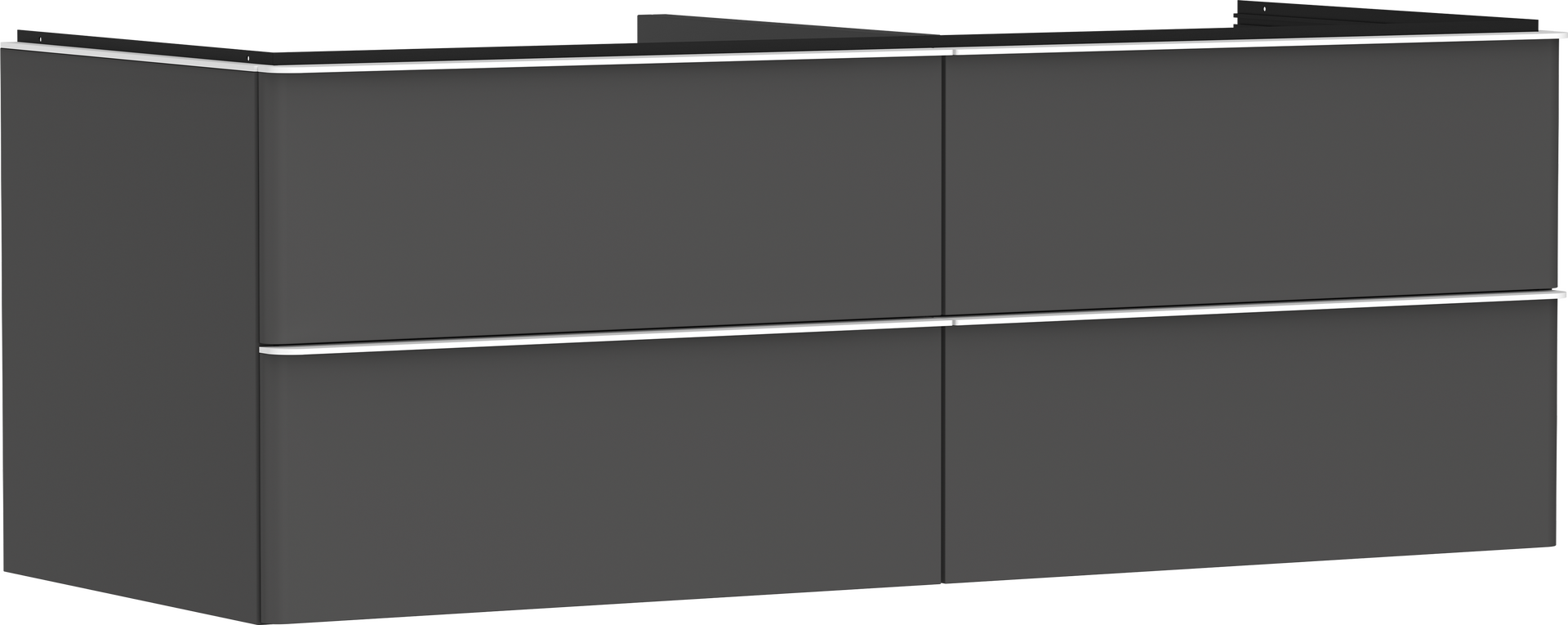 Vanity unit Diamond Matt Grey 1360/550 with 4 drawers for console