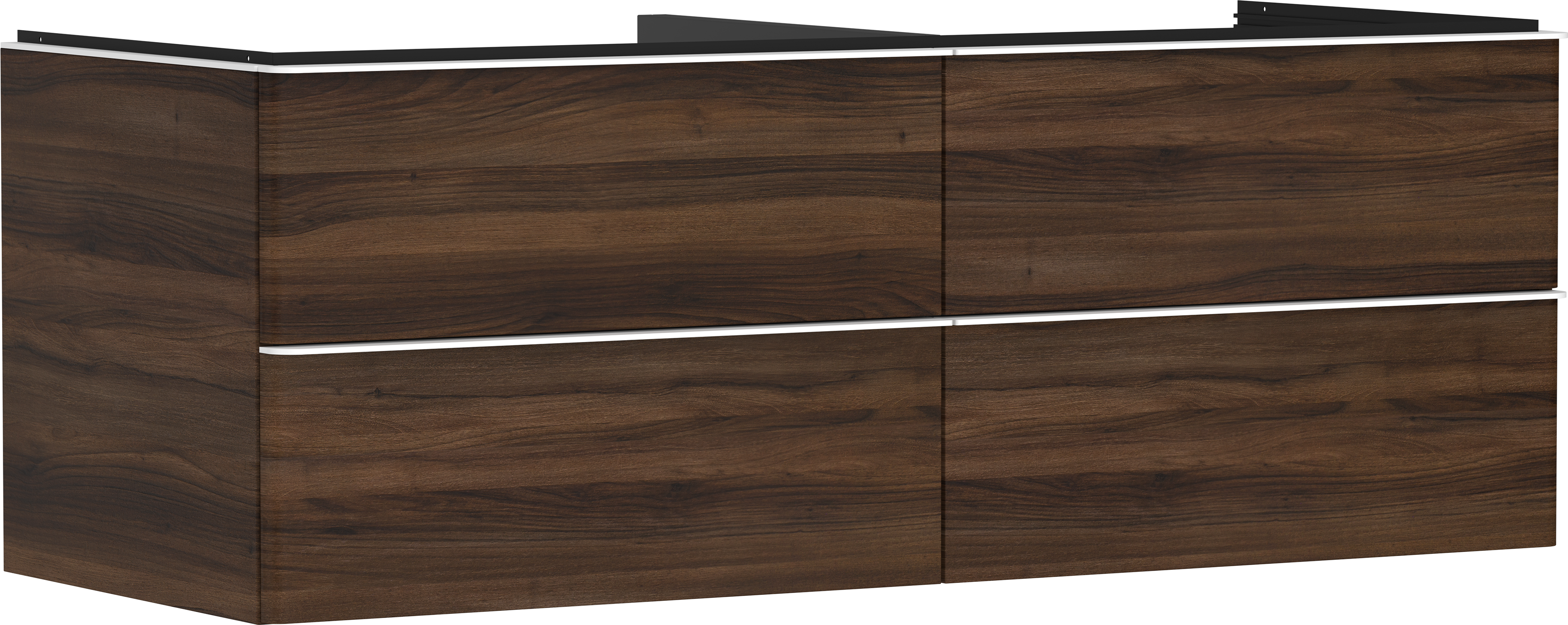 Waschtischunterschrank Nussbaum Dunkel 1360/550 mit 4 Schubkästen für Konsole