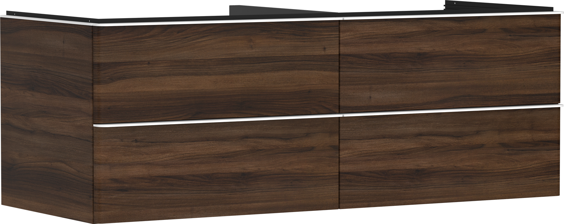 Waschtischunterschrank Nussbaum Dunkel 1360/550 mit 4 Schubkästen für Konsole