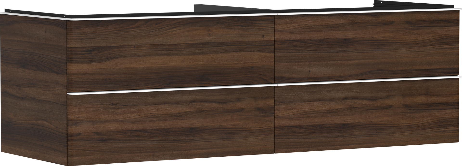 Vanity unit Dark Walnut 1560/550 with 4 drawers for console