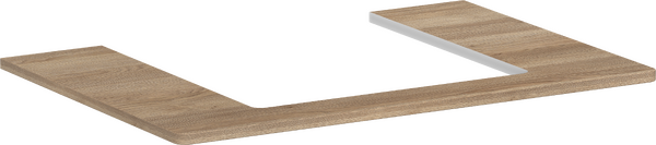 Consola 780/550 con recorte en el centro para Lavabo sobre encimera 500/480 Roble natural