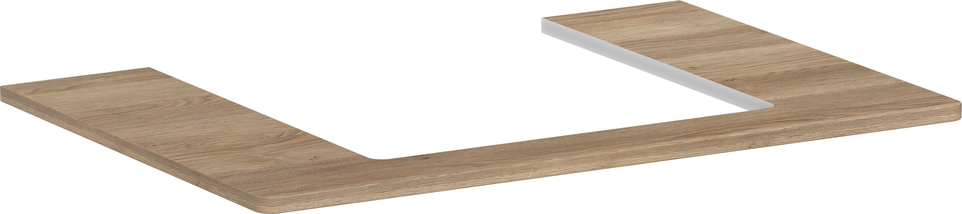 Plan stratifié 780/550 percé au centre pour lavabo Xelu Q 500/480