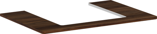 Consola 780/550 con recorte en el centro para Lavabo sobre encimera 500/480 Nogal oscuro