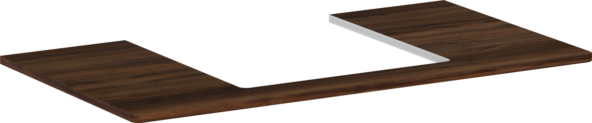 Bordplade 980/550 med udskæring i midten til bordmonteret vask med slebet underside 500/480