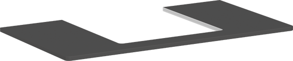 Consola 980/550 con recorte en el centro para Lavabo sobre encimera 500/480 Gris diamante mate
