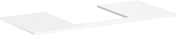 Consola 1180/550 con recorte en el centro para Lavabo sobre encimera 500/480 Blanco alto brillo