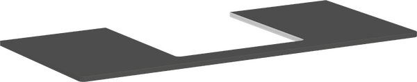 Consola 1180/550 con recorte en el centro para Lavabo sobre encimera 500/480 Gris diamante mate