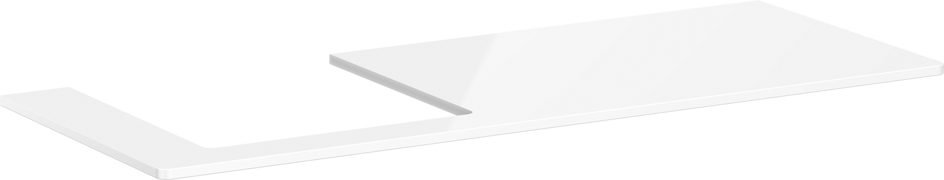 Konsole 1360/550 mit Ausschnitt links für Aufsatzwaschtisch geschliffen 500/480