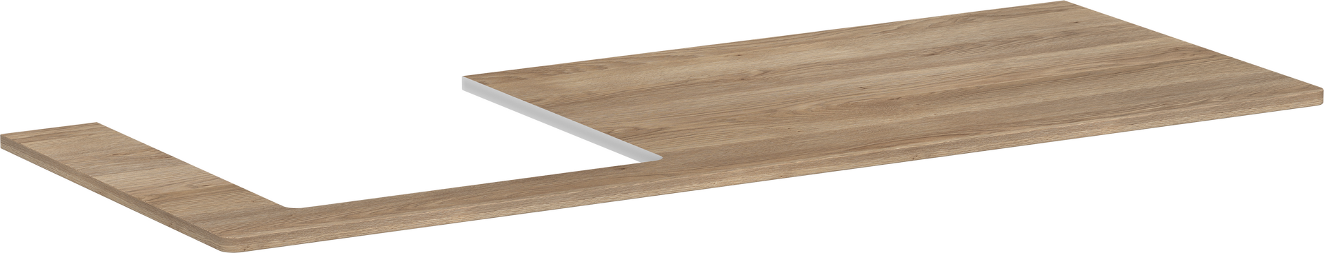 Plan stratifié 1360/550 percé à gauche pour lavabo Xelu Q 500/480