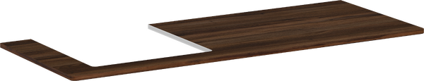 Consola 1360/550 con recorte a la izquierda para lavabo sobre encimera 500/480 Nogal oscuro