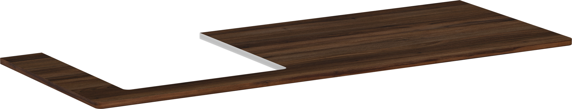 Bordplade 1360/550 med udskæring til venstre til bordmonteret vask med slebet underside 500/480