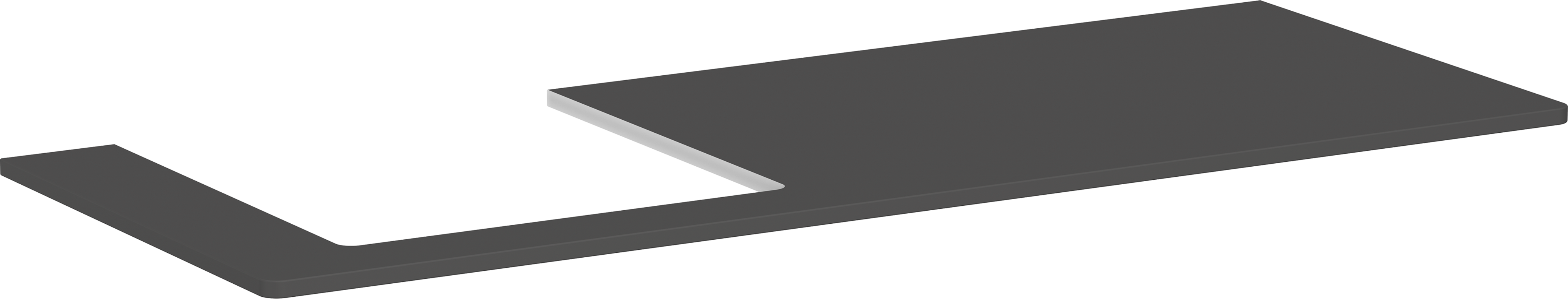 Console 1360/550 met uitsparing links voor opzetwastafel onderbouw geschuurd 500/480