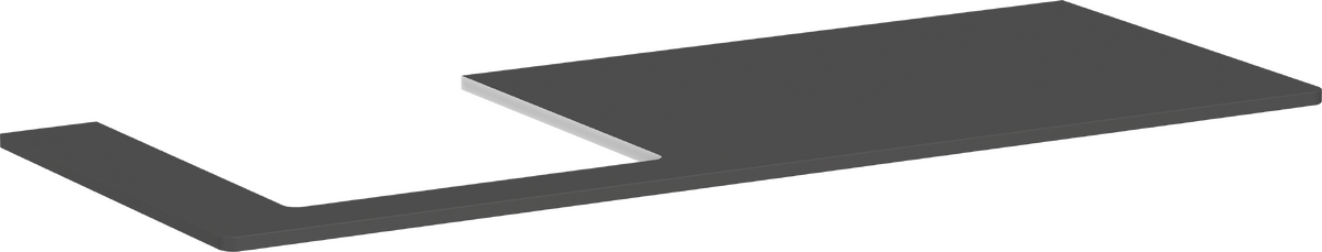 Konsole 1360/550 mit Ausschnitt links für Aufsatzwaschtisch geschliffen 500/480