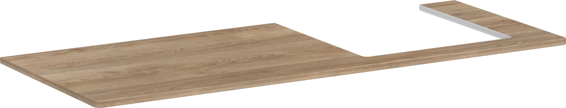 Konsole 1360/550 mit Ausschnitt rechts für Aufsatzwaschtisch geschliffen 500/480