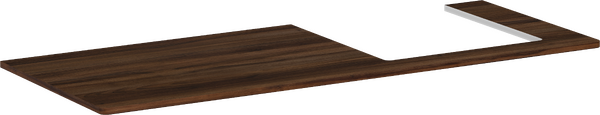 Consola 1360/550 con recorte a la derecha para lavabo sobre encimera 500/480 Nogal oscuro