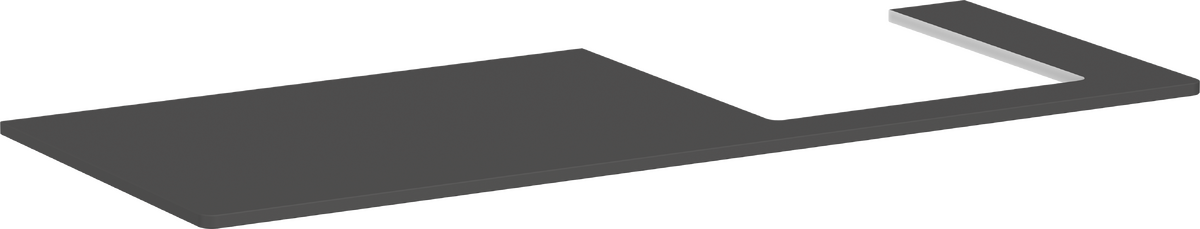 Konsole 1360/550 mit Ausschnitt rechts für Aufsatzwaschtisch geschliffen 500/480