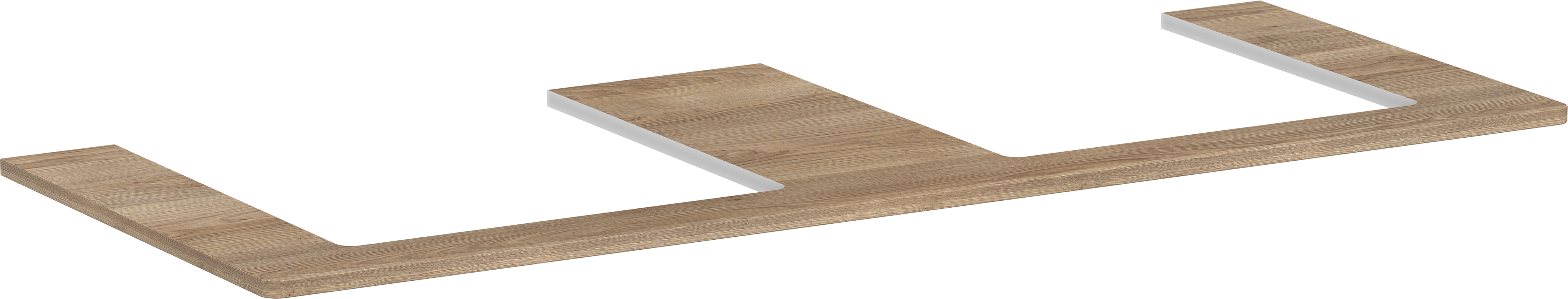 Consola 1360/550 con 2 recortes para lavabo sobre encimera 500/480