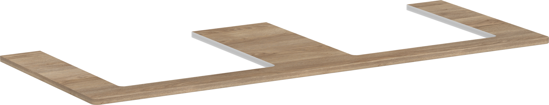 console 1360/550 met 2 uitsparingen voor inbouwwastafel geslepen 500/480