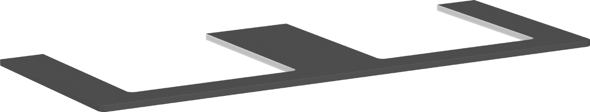 Konsole 1360/550 mit 2 Ausschnitten für Aufsatzwaschtisch geschliffen 500/480