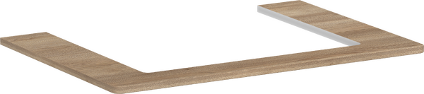 Deska 780/550 s výřezem uprostřed pro zápustné umyvadlo 600/480 přírodní dub