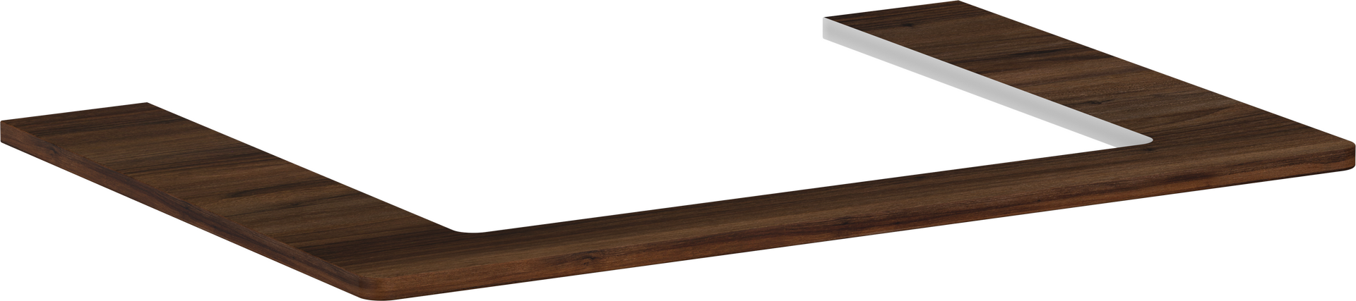 Bordplate 780/550 med utskjæring i midten for bordmontert servant med slipt underkant 600/480