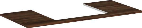 Deska 1180/550 s výřezem uprostřed pro zápustné umyvadlo  600/480 tmavý ořech