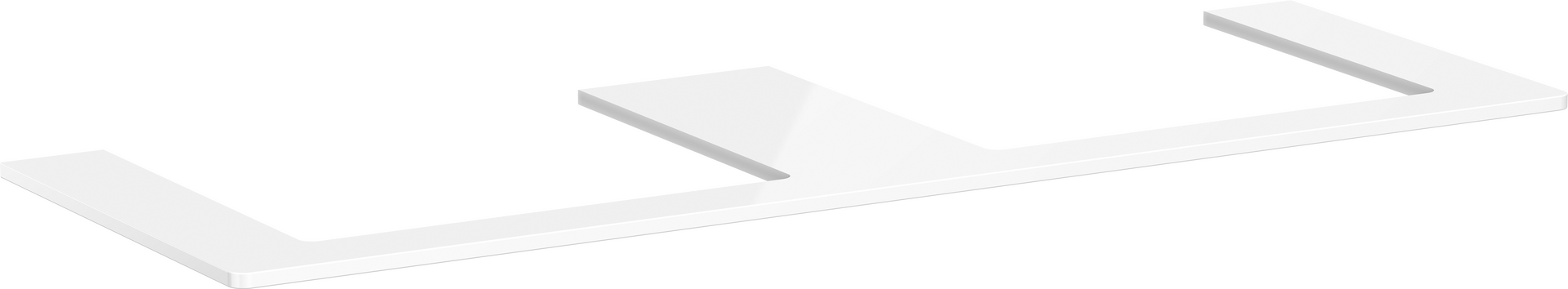 Konsole 1560/550 mit 2 Ausschnitte für Aufsatzwaschtisch geschliffen 600/480