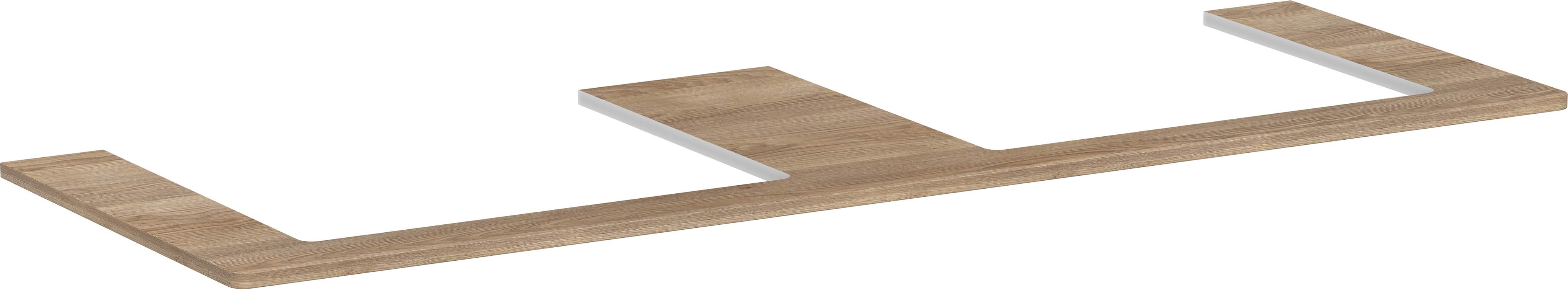 Console 1560/550 with 2 cutouts for countertop basin ground 600/480