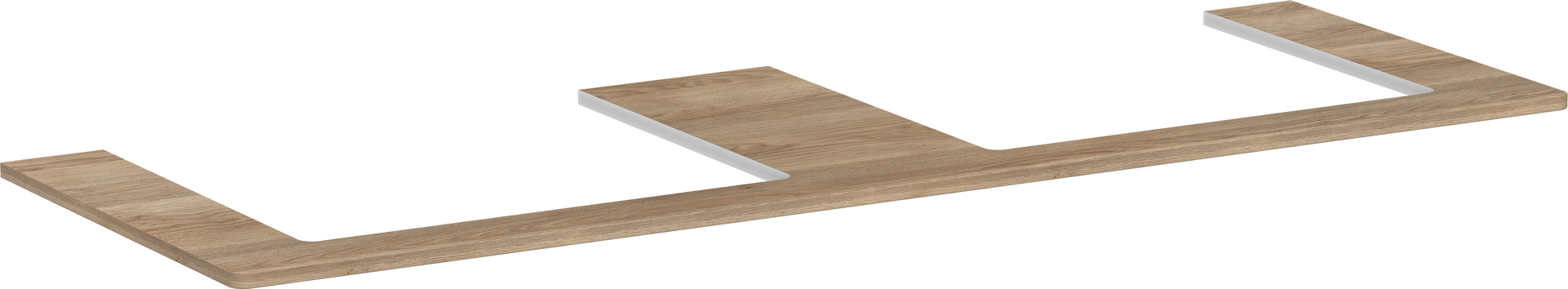 Consola 1560/550 con 2 recortes para lavabo sobre encimera 600/480