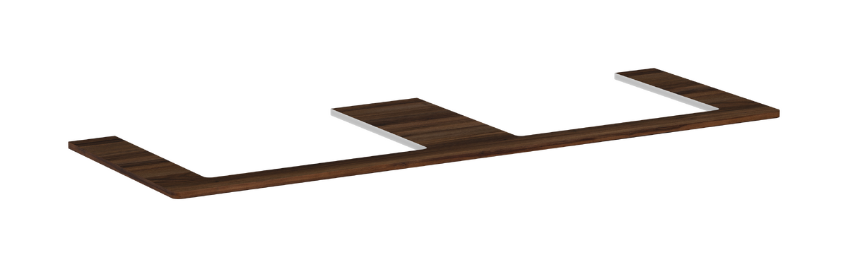 Console 1560/550 with 2 cutouts for countertop basin ground 600/480