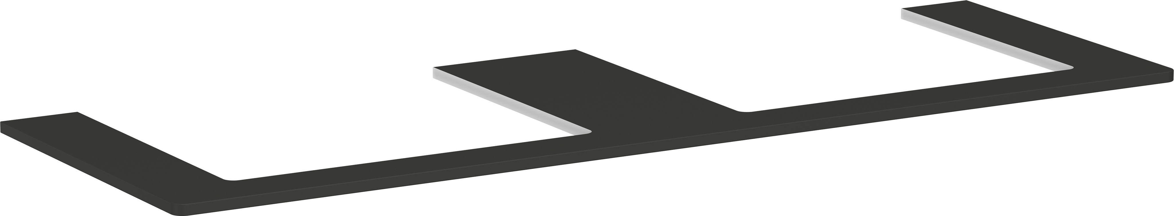 Console 1560/550 with 2 cutouts for countertop basin ground 600/480