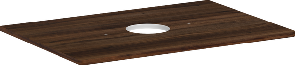 Consola 780/550 con recorte en el centro para lavabo tipo bol sin orificio para grifo Nogal oscuro