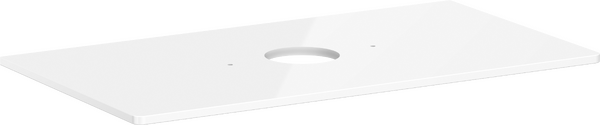Consola 980/550 con recorte en el centro para lavabos tipo bol sin orificio para grifo Blanco alto brillo