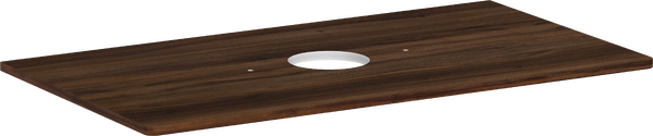 Consola 980/550 con recorte en el centro para lavabos tipo bol sin orificio para grifo Nogal oscuro