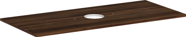 Consola 1180/550 con recorte en el centro para lavabos tipo bol sin orificio para grifo Nogal oscuro