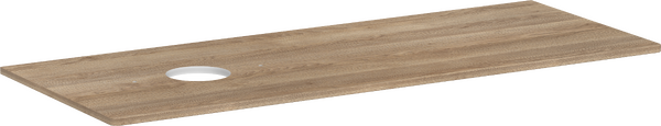 Konsole 1360/550 mit Ausschnitt links für Aufsatzwaschtisch ohne Hahnloch Eiche Natur