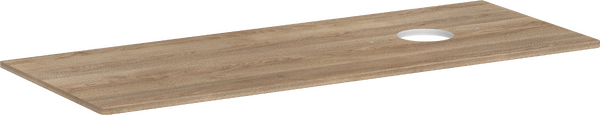 Konsole 1360/550 mit Ausschnitt rechts für Aufsatzwaschtisch ohne Hahnloch Eiche Natur